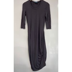 Soft & Cozy‎ Bamboo Maxi Dress Gray Ruched XS